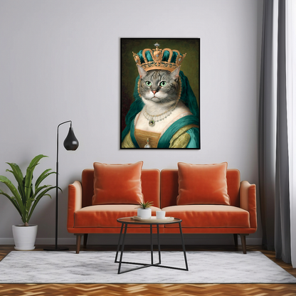 Renaissance painting of a Maine as a queen - Art Print
