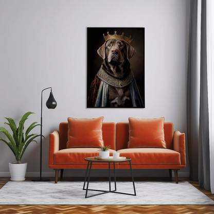 Renaissance painting of a brown Labrador as a king - Art Print