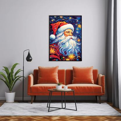 santa claus in Van Gogh style - Art Print