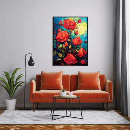 Roses in Van Gogh style - Art Print