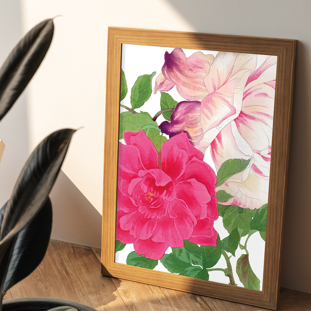 Pink Roses By Tanigami Kônan Art-Print