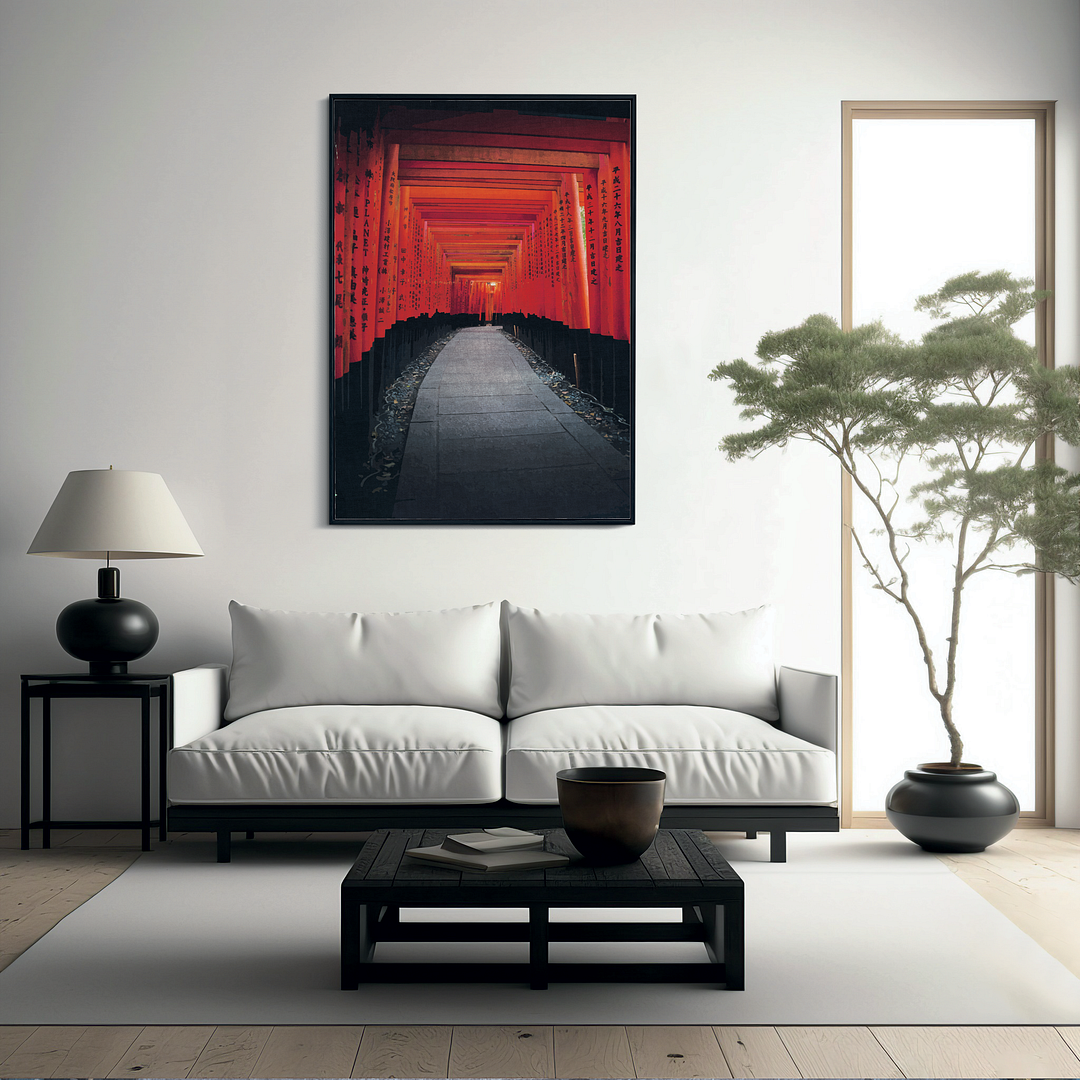 Fushimi Inari Shrine Gate In Kyoto Japanese Woodblock - Art Print