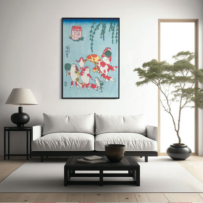 Goldfish Bubble Vendor By Utagawa Kuniyoshi - Art Print
