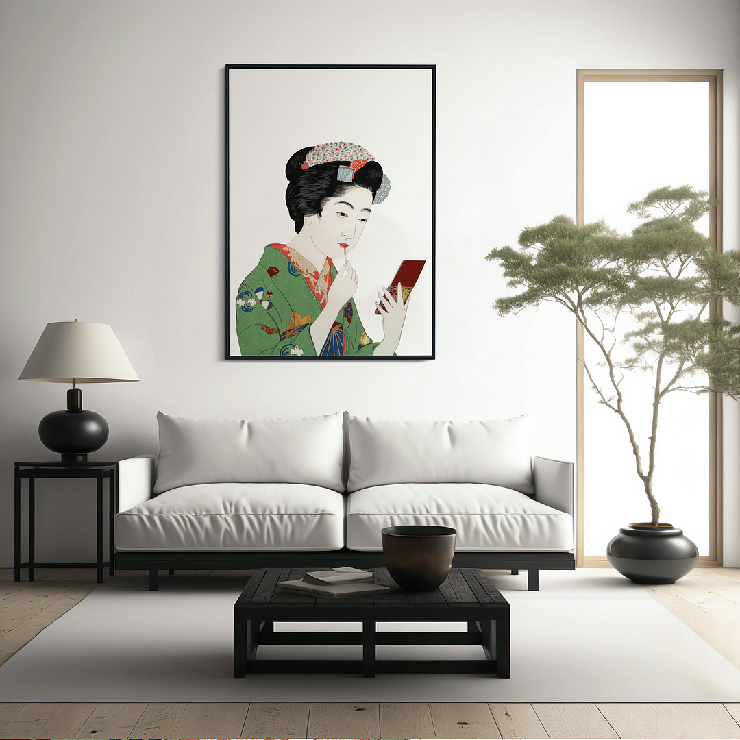 Woman Applying Rouge by Goyō (Cutout) Hashiguchi - Art Print