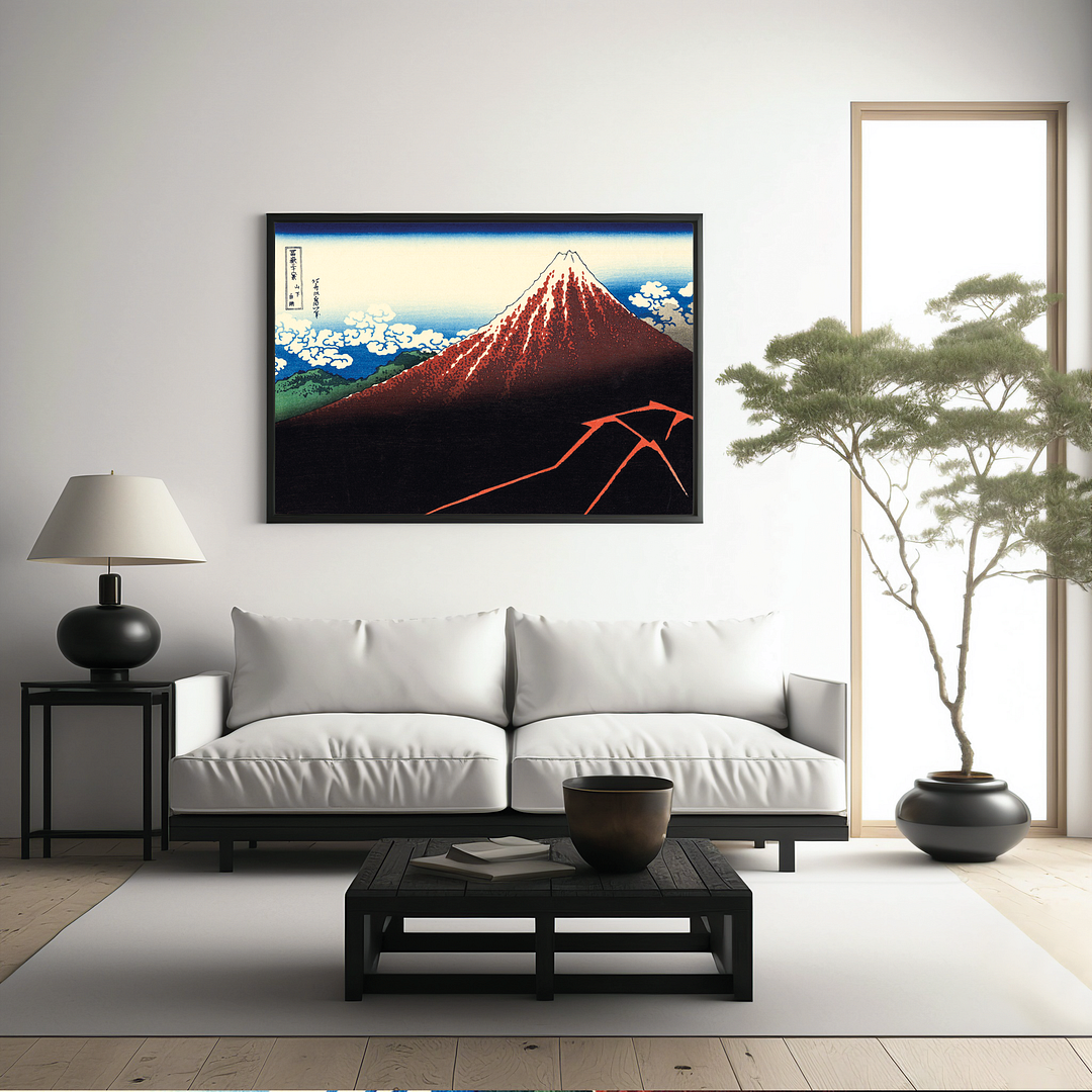 Rainstorm beneath the summit Katsushika Hokusai - Art Print