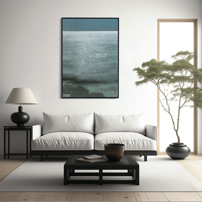 Shinagawa at Night by Kawatsura Yoshio  - Art Print