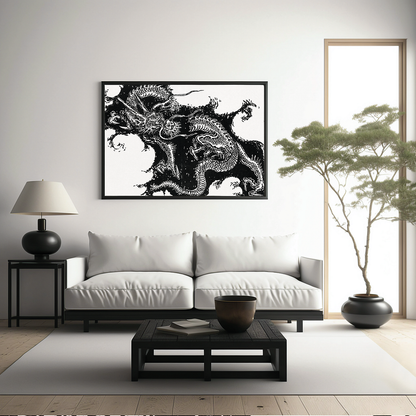 Japanese dragon by Shumboku - Art Print