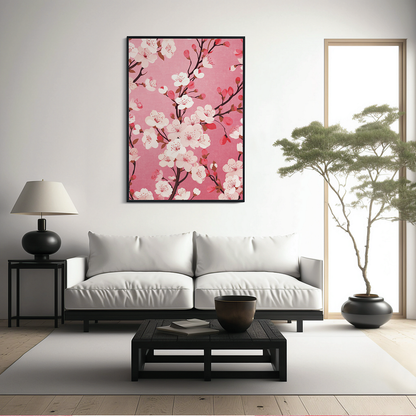 Branch pink blossom - Art Print