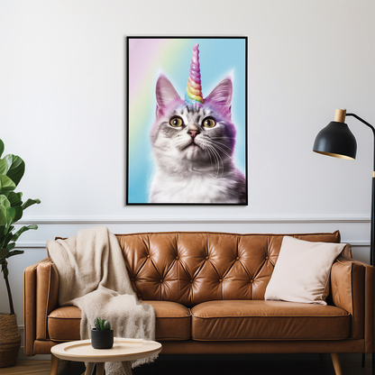 Cat with a unicorn horn - Art Print