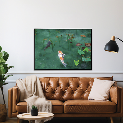 Koi Fish Serenity in the Water - Art Print