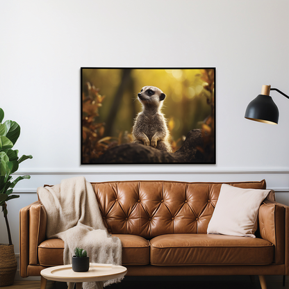 Meerkat in the woods - Art Print