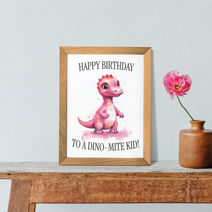 Dino-mite girl! - Art Print