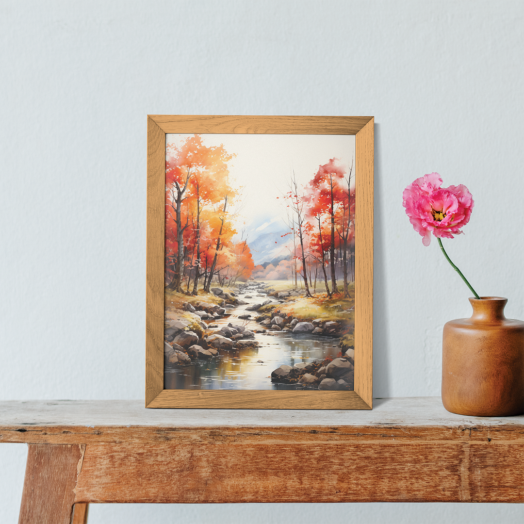 Fall landscape scene - Art Print