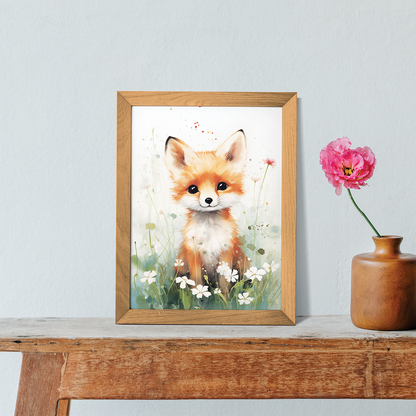 Cute little fox - Art Print
