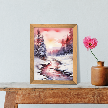 Snowy Horizon at Twilight - Art Print