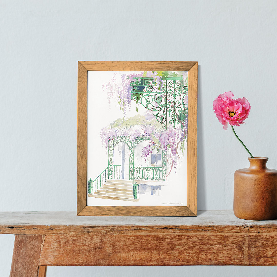 Cast Iron Porch Railing by Gilbert Sackerman - Art Print