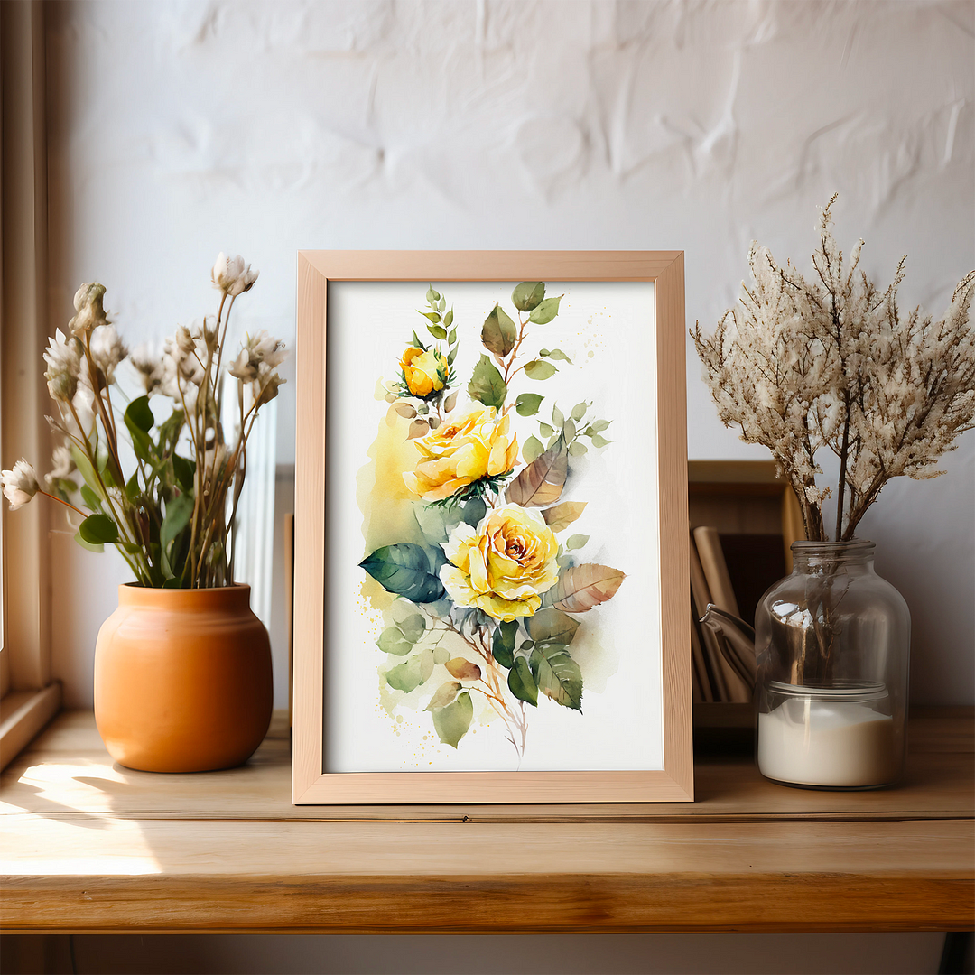 Yellow rose IV - Art Print