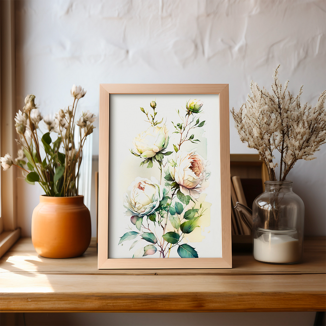 White rose II - Art Print