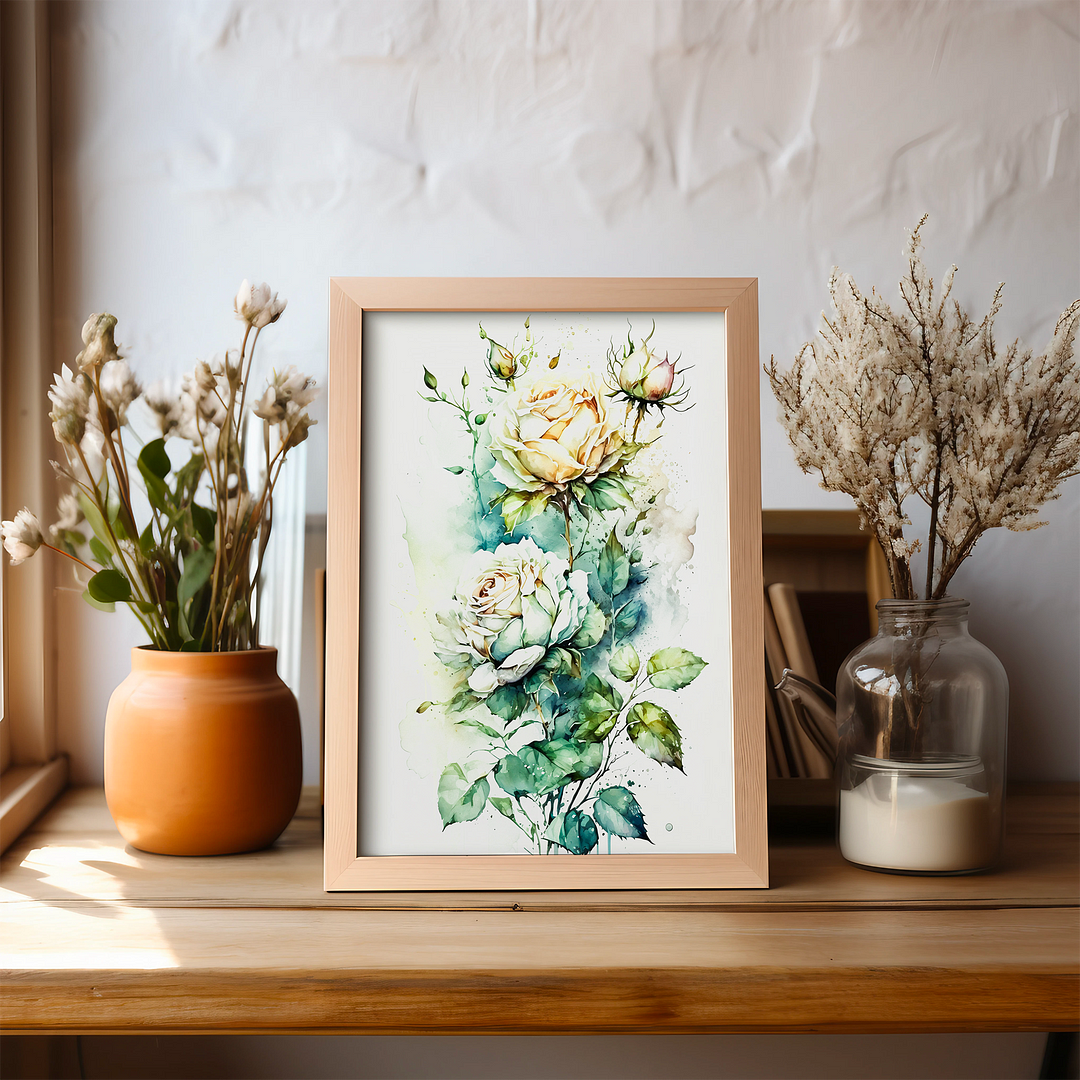 White rose III - Art Print