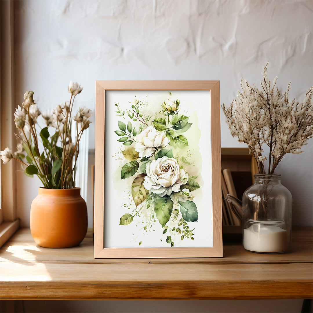 White rose IV - Art Print