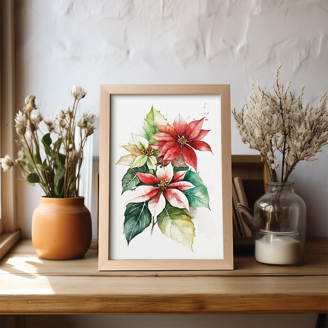 Poinsettias I - Art Print
