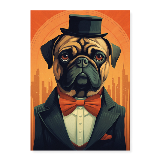 A gentleman Pug - Art Print