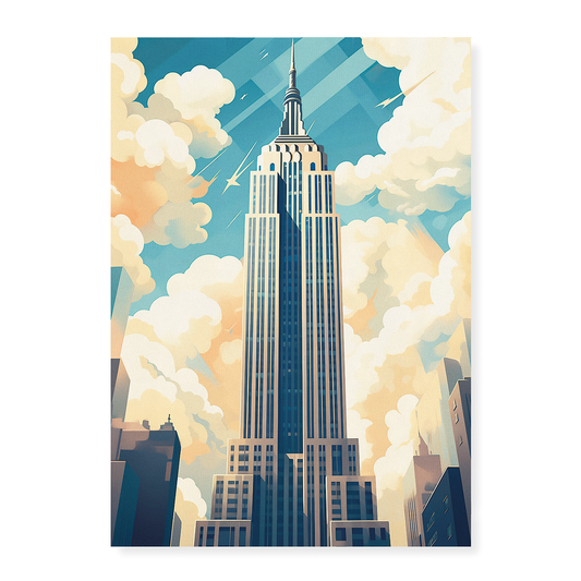 Empire State Building Art Deco style  - Art Print