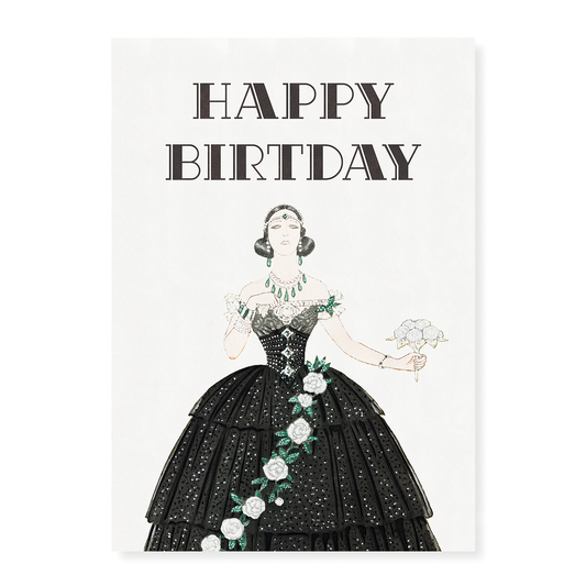 Vintage black dress (Birthday) - Art Print