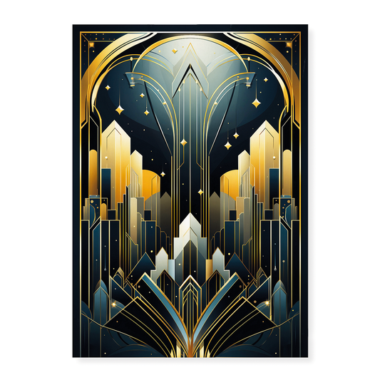 Art Deco pattern (Gold) - Art Print