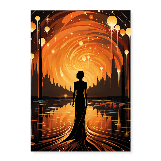 Elegant woman walking - Art Print