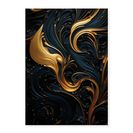 Black and gold art deco pattern II - Art Print