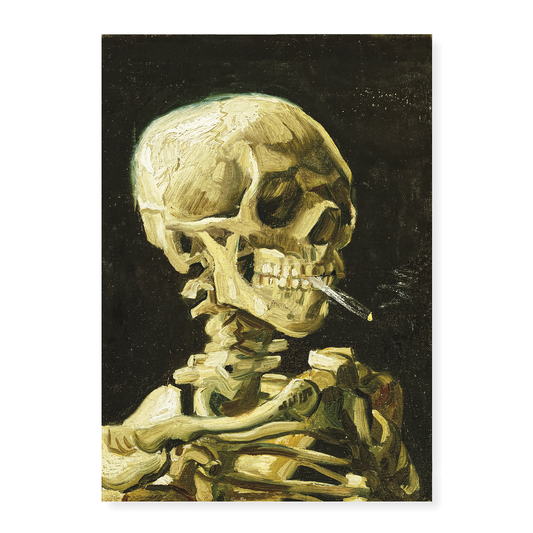 Head of a skeleton with a burning cigarette By Vincent Van Gogh - Art Print