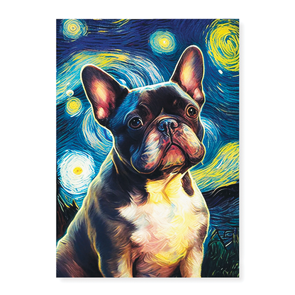 French bulldog in Van Gogh style - Art Print