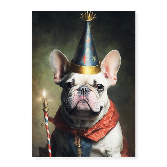 Renaissance portrait of a birthday Frenchie - Art Print