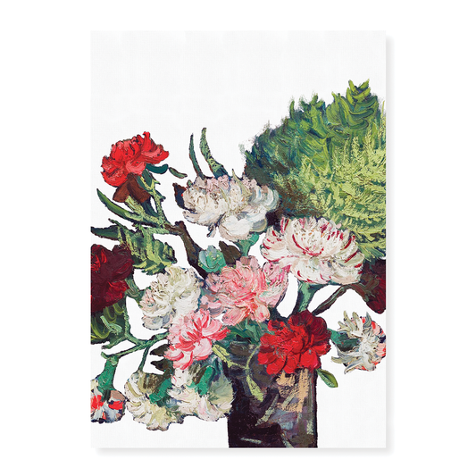 Vase with Carnations Cutout By Van Gogh - Art Print