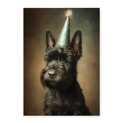 Renaissance portrait of a birthday Scottish Terrier - Art Print