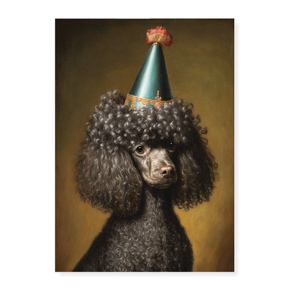 Renaissance portrait of a Black Poodle - Art Print