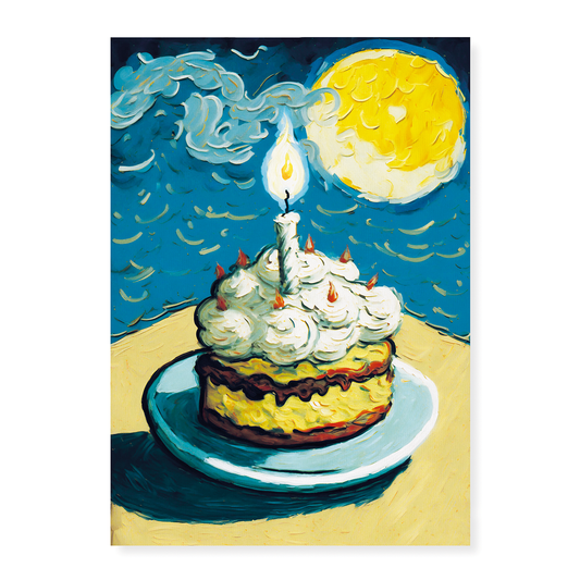 Van Gogh Birthday cake - Art Print