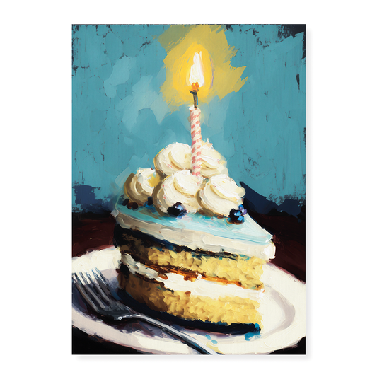 Birthday cake painting in Claude Monet style - Art Print