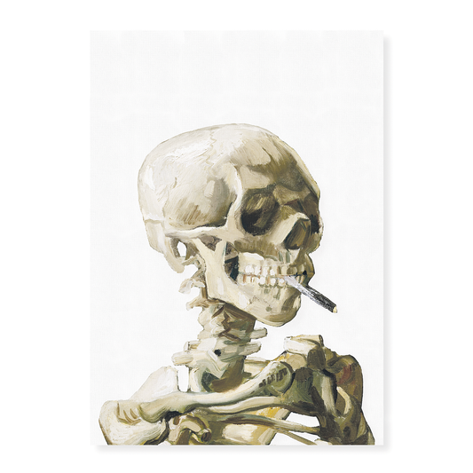 Head of a skeleton with a burning cigarette  By Vincent van Gogh Cutout - Art Print