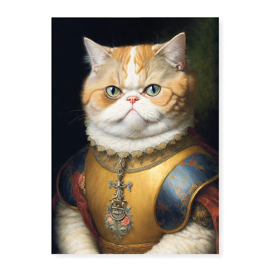 Renaissance painting of a Exotic Shorthair - Art Print