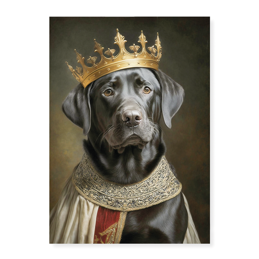 Renaissance painting of a black Labrador as a king - Art Print