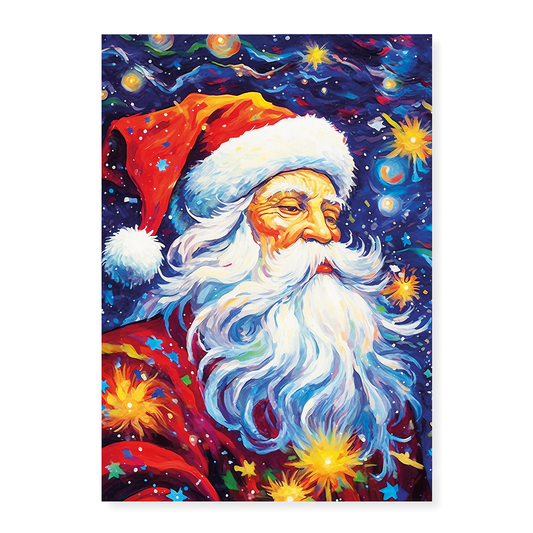 santa claus in Van Gogh style - Art Print