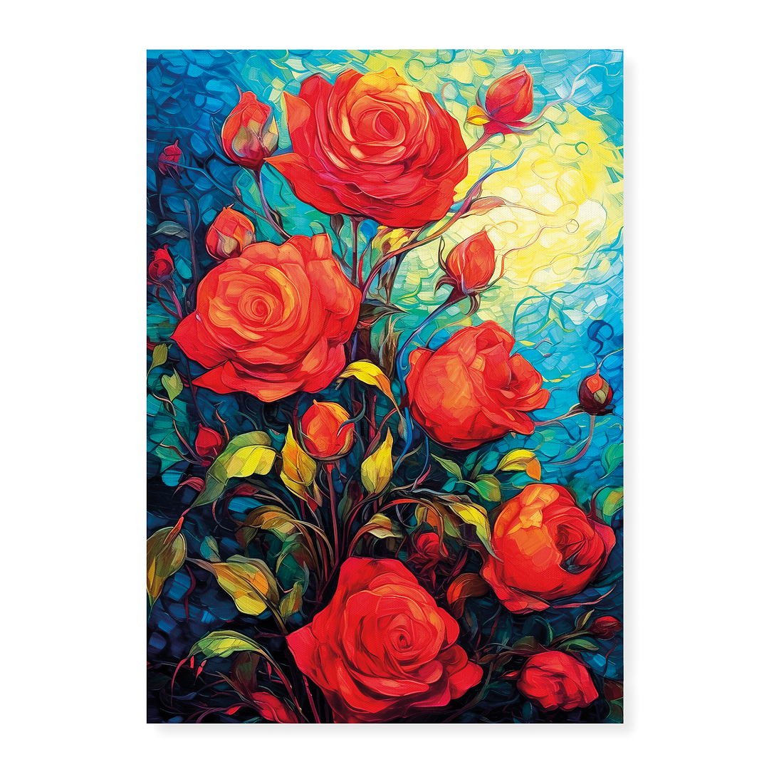 Roses in Van Gogh style - Art Print