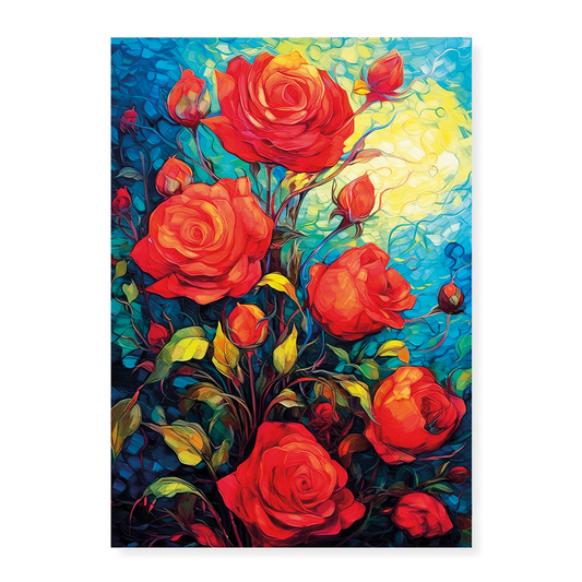 Roses in Van Gogh style - Art Print