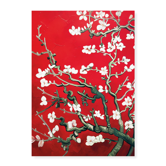 Almond blossom (Red) By Vincent van Gogh - Art Print