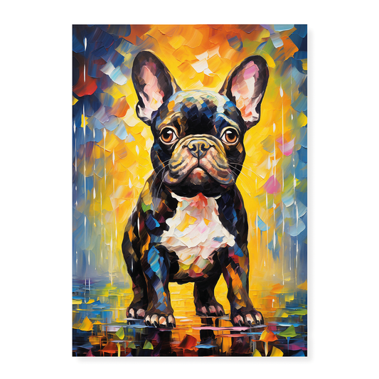 French bulldog puppy colorful painting - Art Print