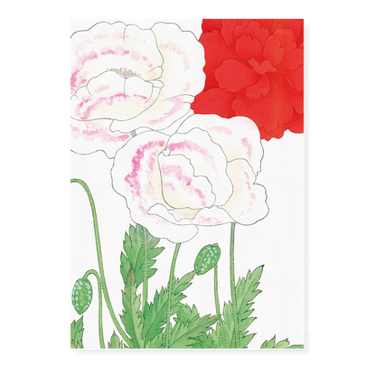 White & Red Poppies By Tanigami Kônan Art-Print