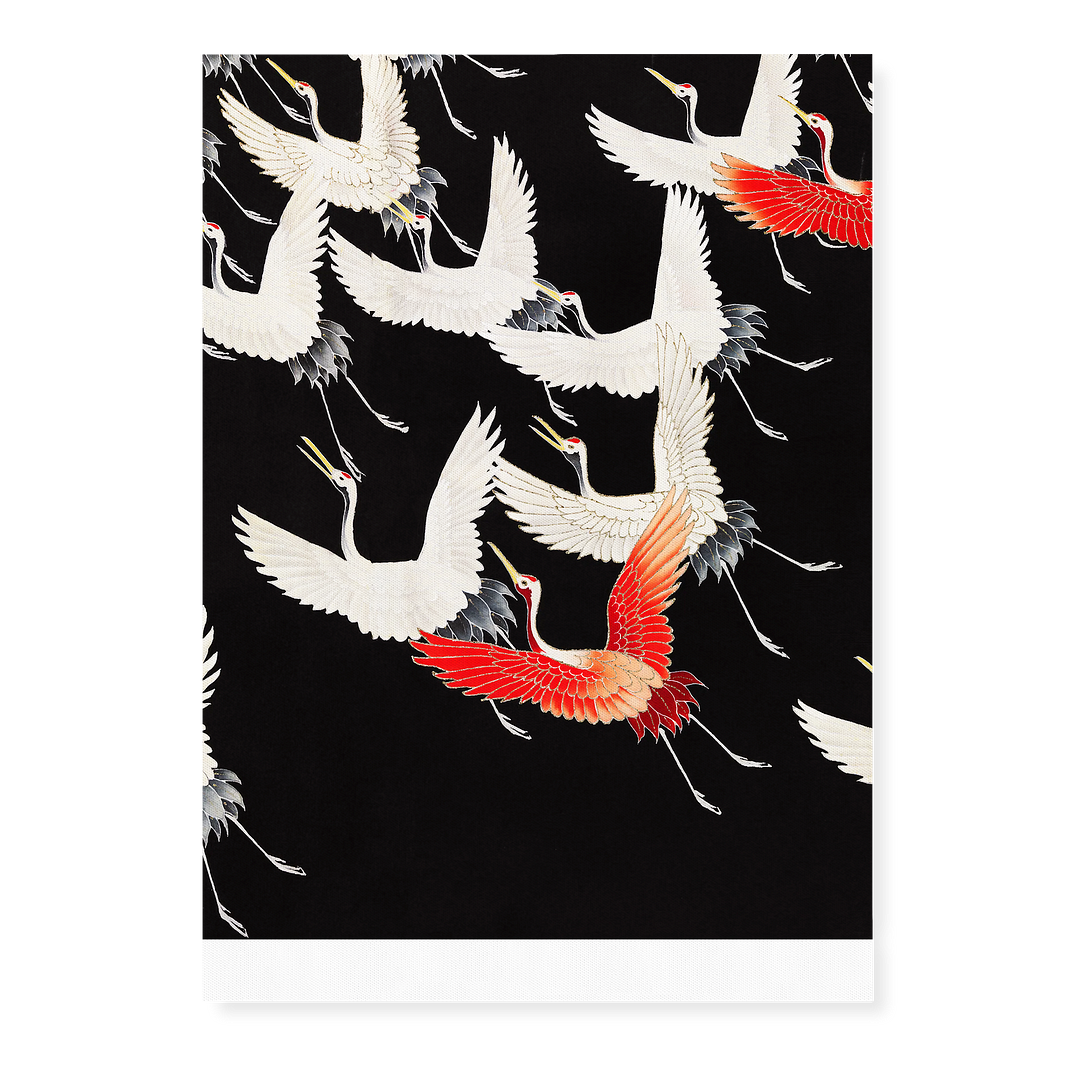 Furisode with a Myriad of Flying Cranes - Art Print