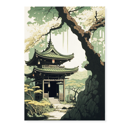 Japanese shrine in the summer - Art Print
